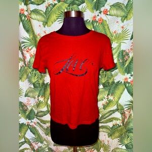 NEW! Victoria's Secret ♥️ Red LOVE Signature Short Sleeved Tee Shirt Top